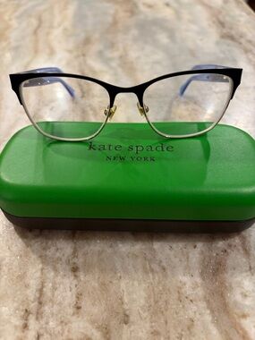kate spade Cat-Eye Glasses Frame, model Charlee, with branded case and cloth